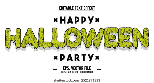 happy halloween party typography editable text effect