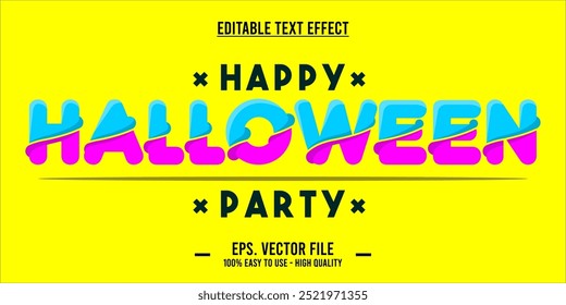 happy halloween party typography editable text effect