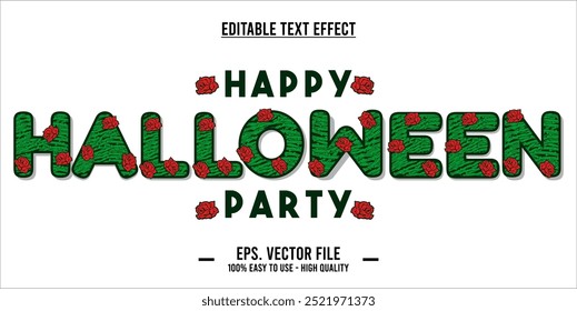 Efecto de texto editable de tipografía de fiesta de Halloween feliz