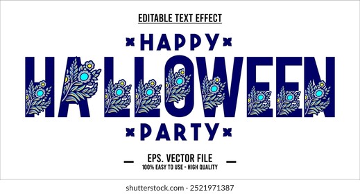 happy halloween party typography editable text effect