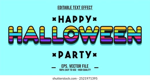 happy halloween party typography editable text effect