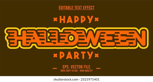 happy halloween party typography editable text effect