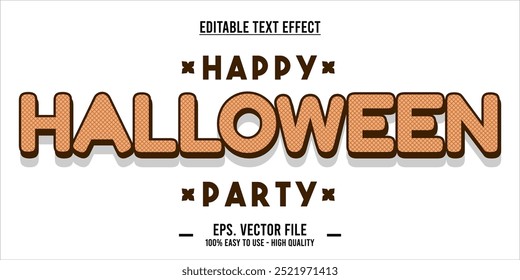 happy halloween party typography editable text effect