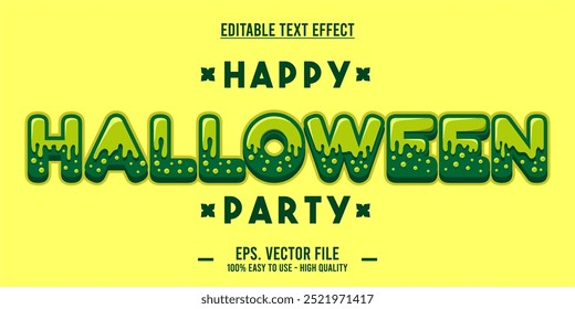 happy halloween party typography editable text effect
