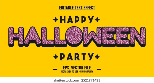 happy halloween party typography editable text effect