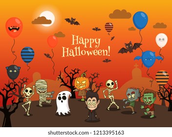 Happy Halloween Party Vector Background