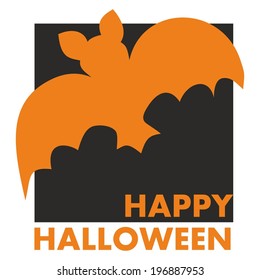 Happy Halloween party vector card with bat