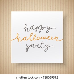 happy halloween party, vector handwritten lettering, halloween poster or greeting card template