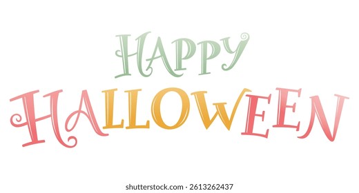 Happy Halloween Pastel Typography – Fun and Playful Lettering Design	