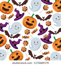 happy halloween pattern background