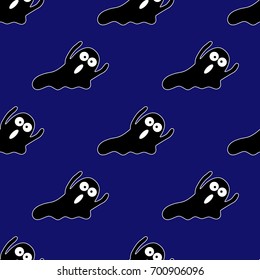 Happy Halloween pattern with ghosts. Seamless pattern. Vector illustration.
