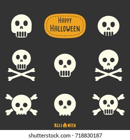 Happy Halloween pattern Skull and bone. 