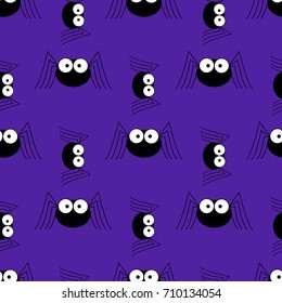 Happy Halloween pattern with spiders. Seamless pattern. Vector illustration.
