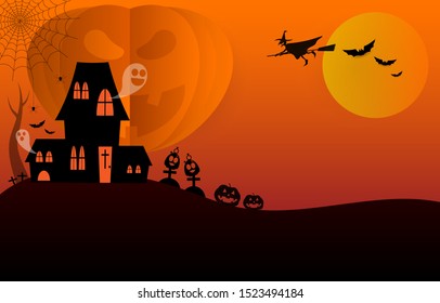 Happy halloween paty on october. vector illustration