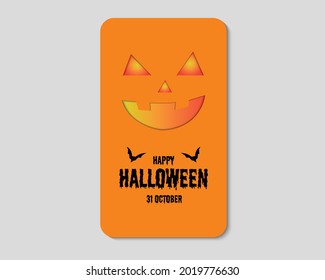 Happy Halloween Phone Pumpkin Face Paper Phone Template
