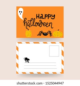Happy Halloween post card. Vector EPS 10