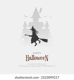 Feliz Halloween Post y Tarjeta de Felicitación. Truco o trato de Halloween moderno y mínimo Ilustración vectorial de fondo