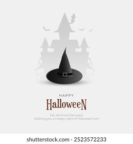 Happy Halloween Post Template and Greeting Card. Modern Halloween Background, Trick or Treat Vector Illustration