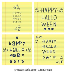 Happy halloween postcard invitation. Vector pattern for web page backgrounds, postcards, greeting cards, invitations, pattern fills, surface textures.