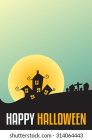 Happy Halloween Poster, Halloween Background A4 size, Vector illustration.