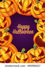 Happy Halloween poster background card. Vector illustration