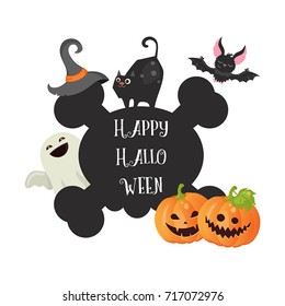 Happy Halloween poster. Halloween background. Illustration for party invitation, greeting card, web design.