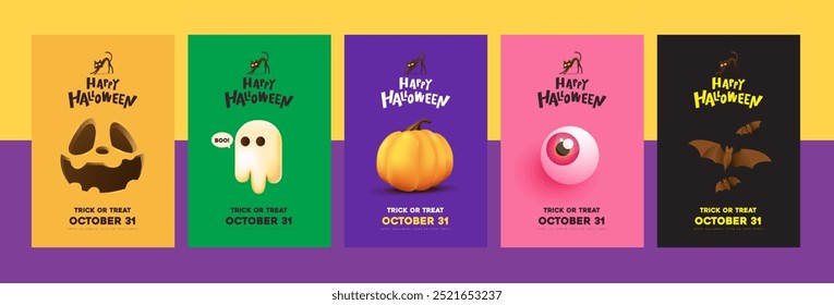 Happy Halloween poster banner background template
