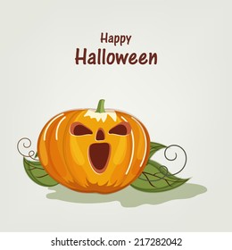 Happy Halloween poster, banner or flyer design for Trick or Treat party with scary pumpkin. 
