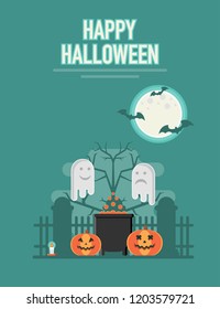Happy Halloween poster, banner, invitation, card