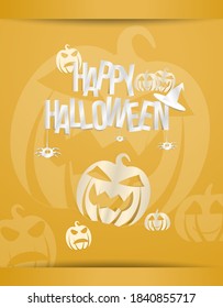 Happy halloween poster and banner template with halloween pumpkin Vector
