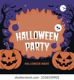 Happy Halloween poster or banner vector template