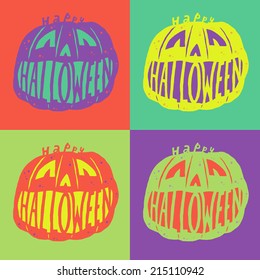 Happy Halloween. Halloween poster, card, background or invitation in the style of Warhol