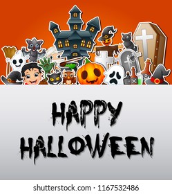 Happy halloween poster card celebrations