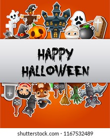 Happy halloween poster card celebrations