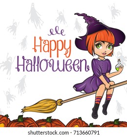 Happy Halloween Poster Card Vector Illustration Stock Vector (Royalty ...