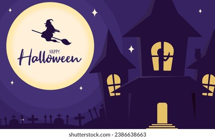 Happy halloween poster Castle of Terror Vector