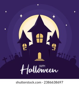 Happy halloween poster Castle of Terror Vector