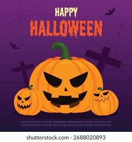 Feliz Halloween Ilustración vectorial de diseño de póster