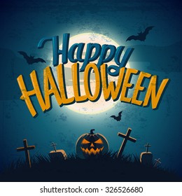 Happy Halloween poster. Flat design.