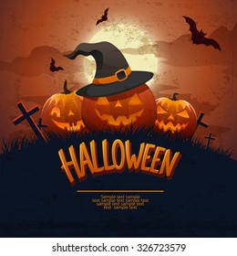 Happy Halloween poster. Flat design.