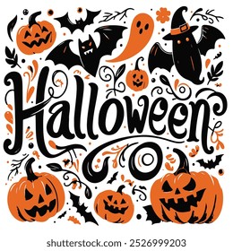 happy Halloween poster, flyer, banner creative design. abstract vector illustration design