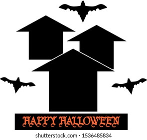 Happy halloween poster on a white background. Vector art.