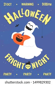 Happy halloween poster. Halloween party invitations or greeting cards. Vector illustration