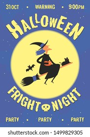 Happy halloween poster. Halloween party invitations or greeting cards. Vector illustration