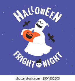 Happy halloween poster. Halloween party invitations or greeting cards. Vector illustration