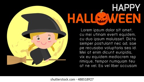 Happy Halloween Poster Party and theme design background, Template for advertising brochure,your text, Vector Illustration
