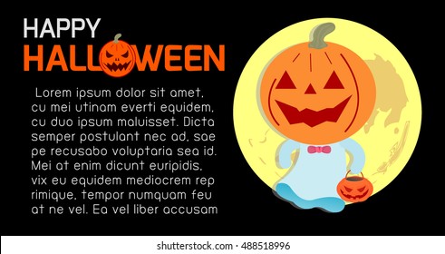 Happy Halloween Poster Party and theme design background, Template for advertising brochure,your text, Vector Illustration