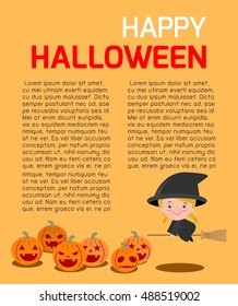 Happy Halloween Poster Party and theme design background, Template for advertising brochure,your text, Vector Illustration