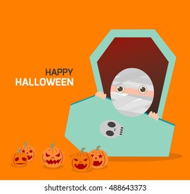 Happy Halloween Poster Party and theme design background, Template for advertising brochure,your text, Vector Illustration