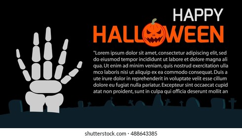 Happy Halloween Poster Party and theme design background, Template for advertising brochure,your text, Vector Illustration